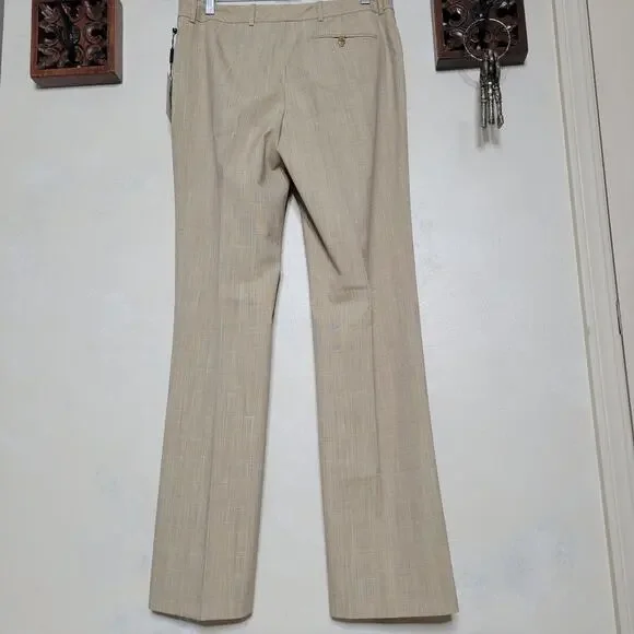 NWT Calvin Klein Suits Modern Fit Beige Plaid High Rise Straight Dress Pants✨️6 - Picture 11 of 13